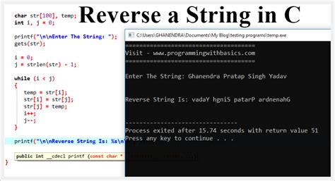 reversing a string c++|Reverse String in C .